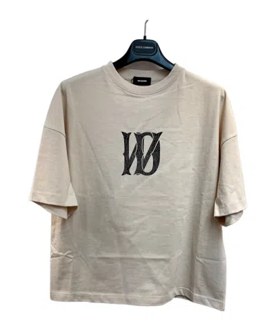 We11 Done Logo-print T-shirt In Nude