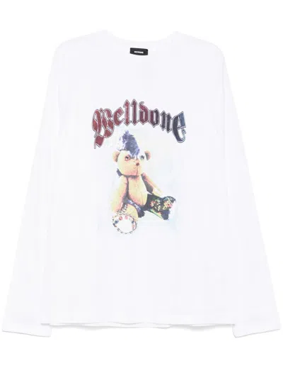 We11 Done Logo Print T-shirt In White