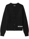 We11 Done Logo-print V-neck Jumper In Black