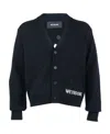 We11 Done Logo-print V-neck Jumper In Black
