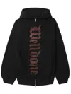 We11 Done Logo-print Zipped Hoodie In Black
