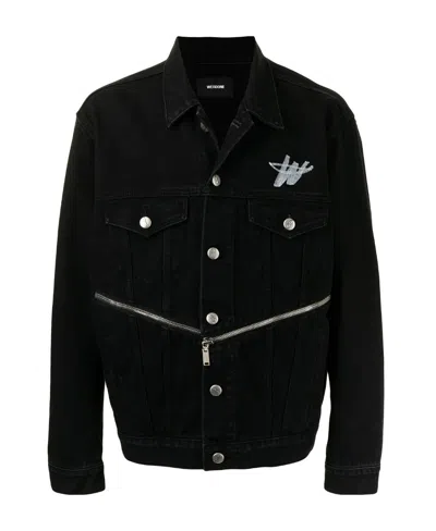 We11 Done Logo-print Zipper-detail Jacket In Black