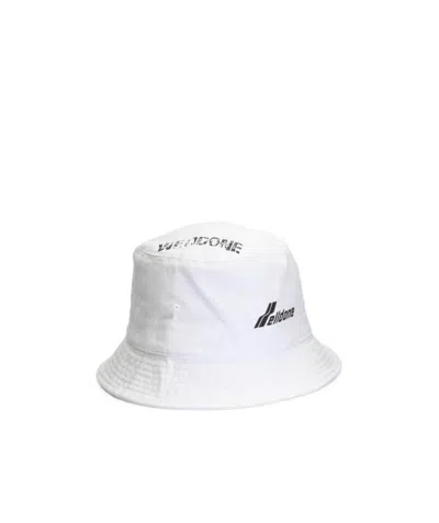 We11 Done Logo Printed Bucket Hat In White