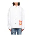 We11 Done Logo-printed Denim Jacket In White