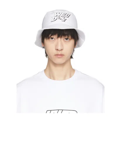 We11 Done Logo Printed Fisherman's Hat In White