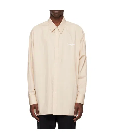 We11 Done Logo Printed Shirt In Nude