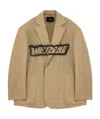 We11 Done Logo Printed Suit Jacket In Nude