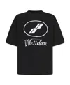 We11 Done Destroyed Reverse Logo Cotton T-shirt In Black