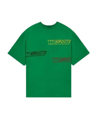 We11 Done Logo Printed T-shirt With Round Neck In Green