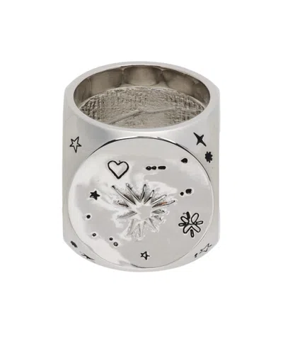 We11 Done Logo Ring In Gray