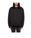 We11 Done Logo Round Neck Hoodie In Black