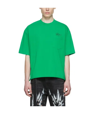 We11 Done Logo Round-necked T-shirt In Green