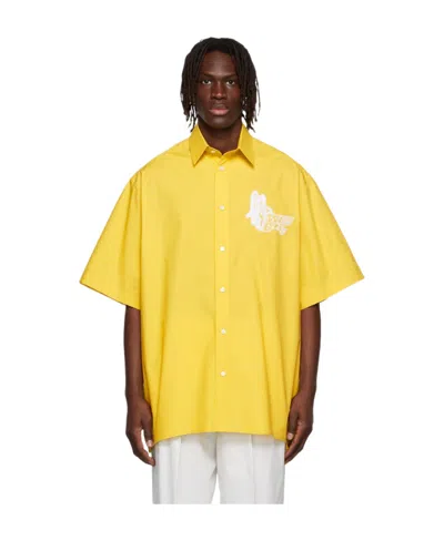 We11 Done Logo Shirt In Yellow