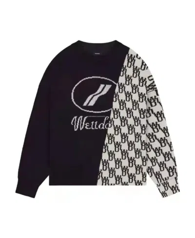 We11 Done Logo Spliced Sweater In Black