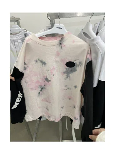 We11 Done Logo Stitching Tie-dyed Long-sleeved T-shirt In Nude