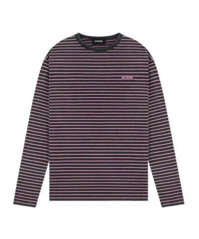We11 Done Logo Striped T-shirt In Purple