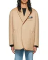 We11 Done Logo Suit Jacket In Nude
