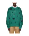 We11 Done Logo Sweater In Green