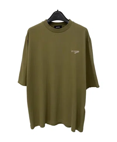 We11 Done Logo T-shirt With Round Neck In Green