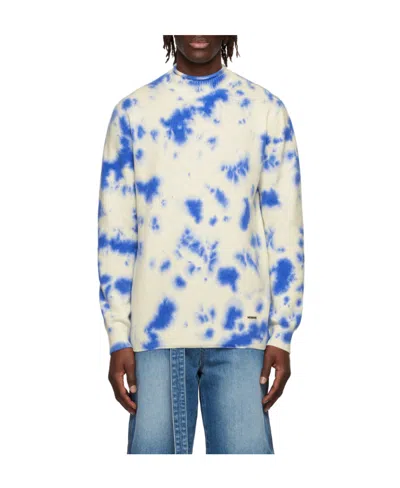 We11 Done Logo Tie-dyed Sweater In White