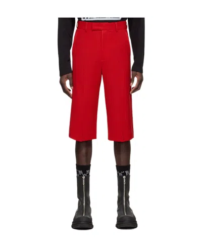 We11 Done Logo Twill Shorts In Red