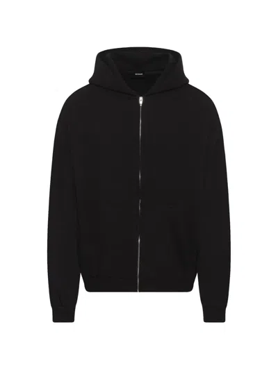 We11 Done Logo Zip-up Hoodie In Black