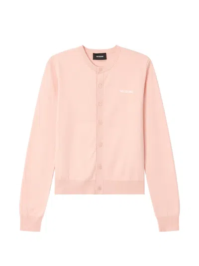 We11 Done Logo-embroidered Cardigan In Pink