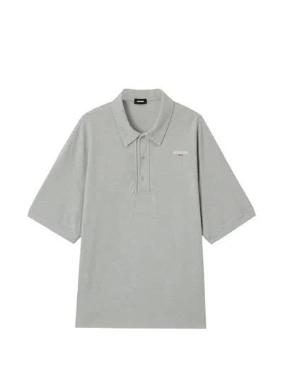We11 Done Logo-embroidered Polo Shirt In Gray