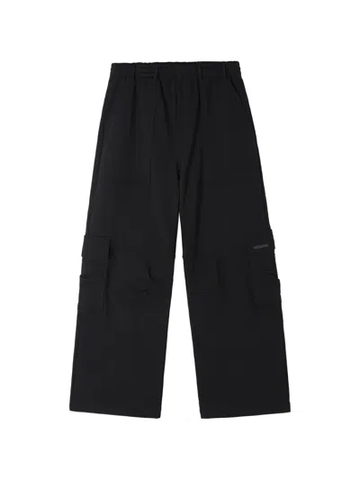 We11 Done Logo-patch Cargo Pants In Black