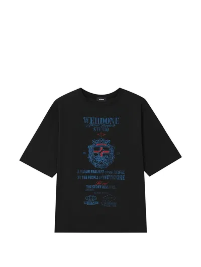 We11 Done Logo-print Drop-shoulder T-shirt In Black