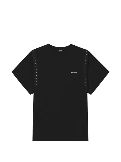 We11 Done Logo-print Hook-detail T-shirt In Black