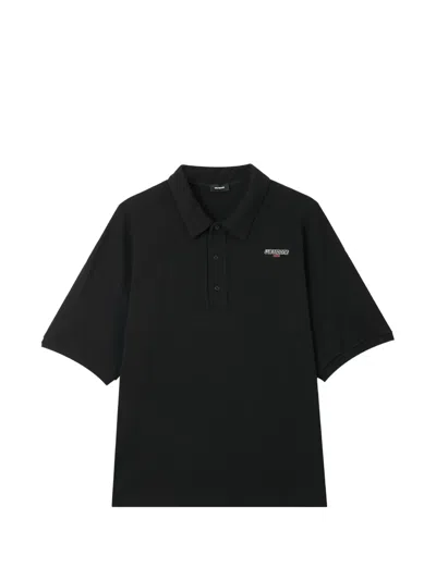 We11 Done Logo-print Oversized Polo Shirt In Black