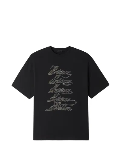 We11 Done Logo-print Oversized T-shirt In Black