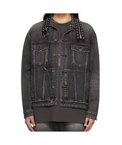 We11 Done Long Sleeve Denim Jacket In Black