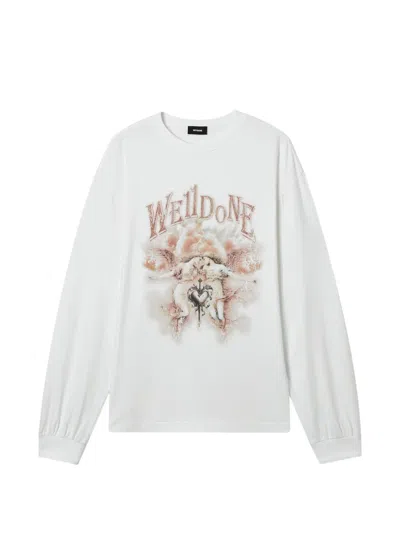 We11 Done Long-sleeve Graphic T-shirt In White