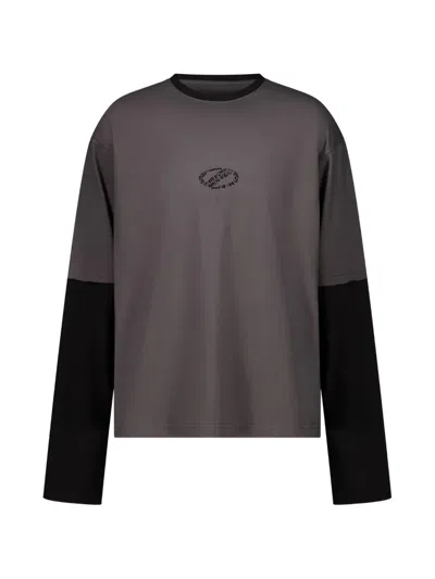 We11 Done Long-sleeve T-shirt In Gray