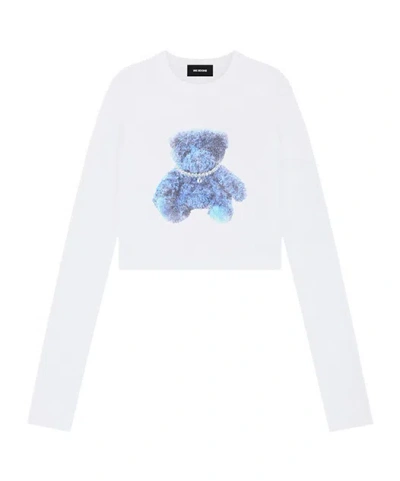 We11 Done Long-sleeved Bear T-shirt In White