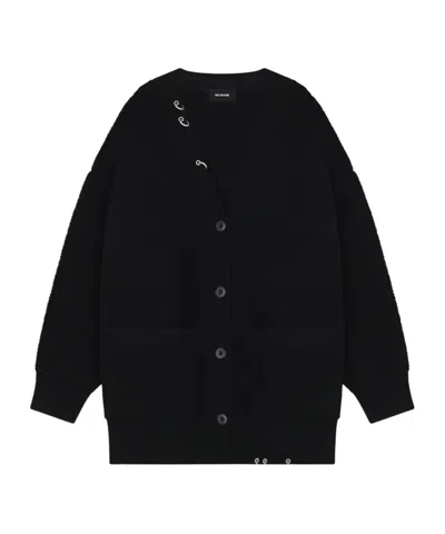 We11 Done Long-sleeved Cardigan In Black