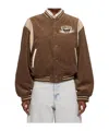 We11 Done Brown College Corduroy Varsity Jacket In Brown