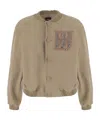 We11 Done We11done Logo Embroidered Jacket In Nude