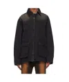 We11 Done Long-sleeved Denim Jacket In Black