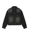 We11 Done Long-sleeved Denim Jacket In Black