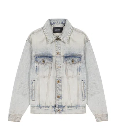 We11 Done Long-sleeved Denim Jacket In White