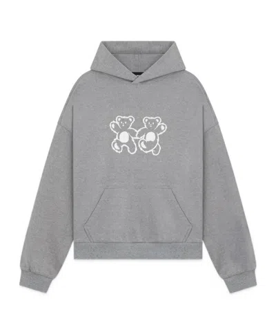 We11 Done Long-sleeved Hooded Hoodie In Gray