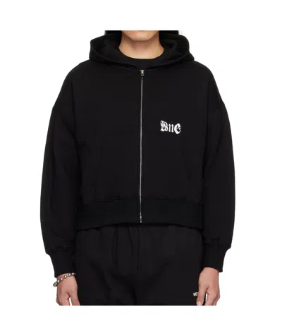 We11 Done Long-sleeved Hooded Sweatshirt In Black
