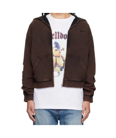 We11 Done Long-sleeved Hooded Sweatshirt In Black