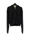 We11 Done Long-sleeved Hooded Zipper Sweater In Black