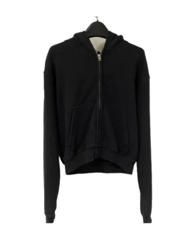 We11 Done Long-sleeved Hooded Zipper Sweater In Black