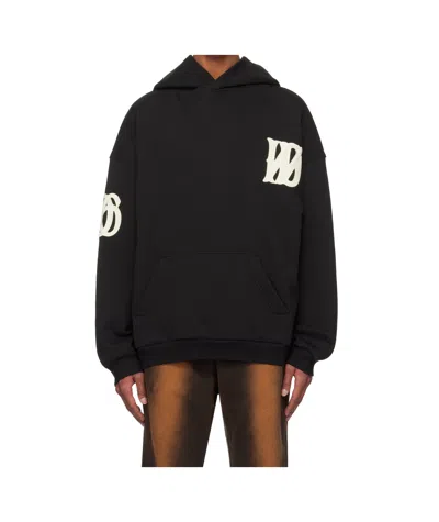 We11 Done Long-sleeved Hoodie In Black