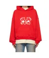 We11 Done Red Teddy Twins Hoodie In Red